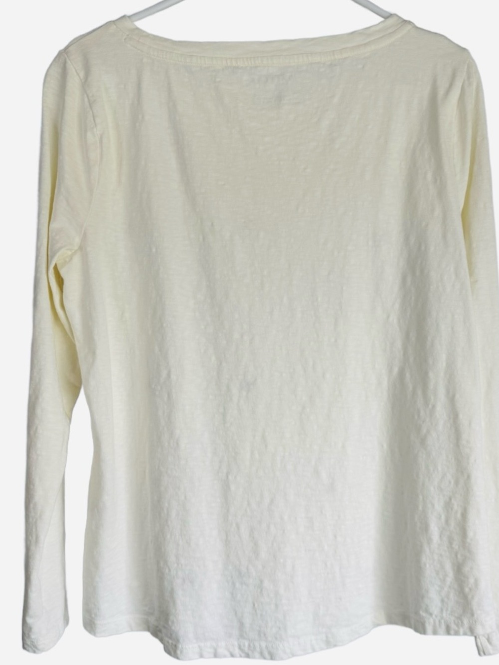 Talbots Cream Embroidered Leaf-Accent Long-Sleeve Top Women’s Petite L - Picture 3 of 6